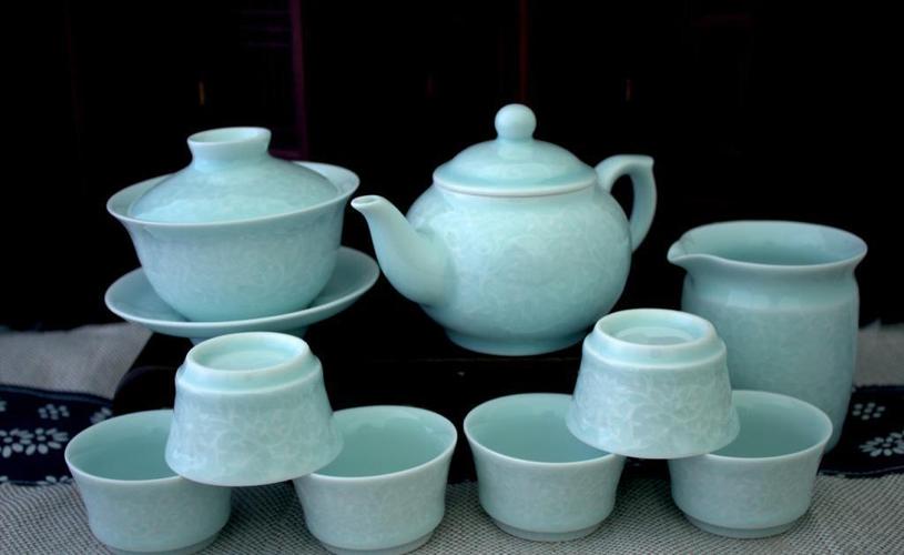 手工雕刻 景德镇陶瓷茶具厂家 影青缠枝莲 特价批发产品,图片仅供参考