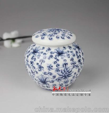 景德镇陶瓷工艺品 影青釉茶叶罐 仿古密封罐陶瓷罐子生产厂家